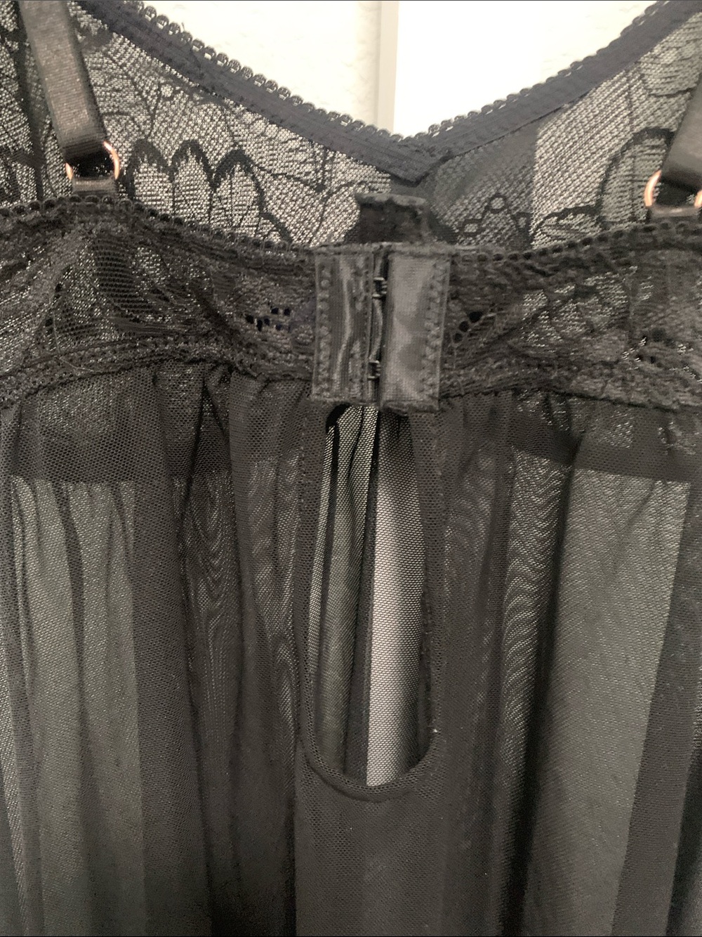 RACHEL Rachel Roy Black Lace & Mesh Chemise - Picture 6 of 8